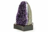 Deep Purple Amethyst Geode With Wood Base - Uruguay #371642-2